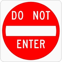 Do not enter sign